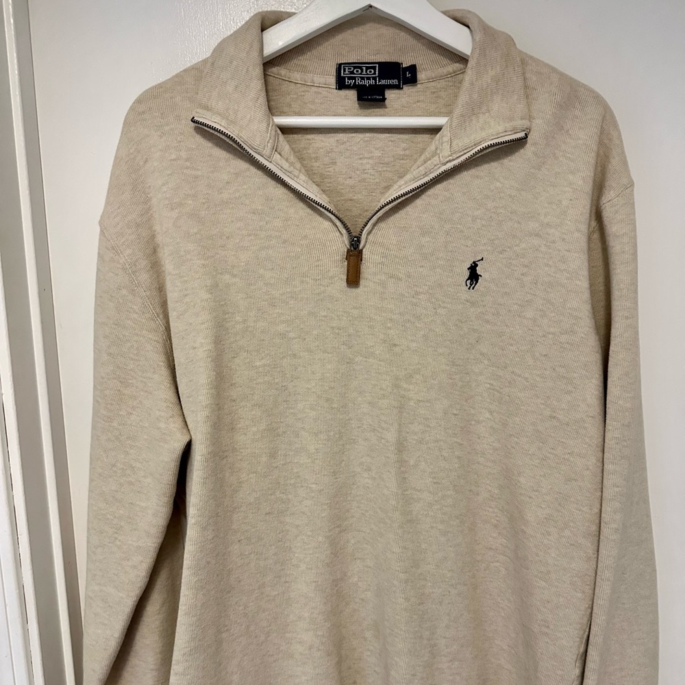 Polo by Ralph Lauren size L men’s quarter zip sweater.